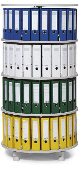 Deskin Ordnersäule mit 4 Etagen, hellgrau Holz, Etage einzeln drehbar, H 1570 mm, Durchmesser 800 mm, 269957