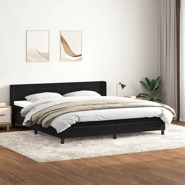 vidaXL Boxspringbett mit Matratze Schwarz 200x210 cm Samt, 3318215