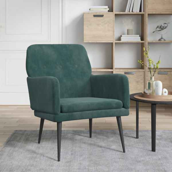 vidaXL Sessel Dunkelgrün 62x79x79 cm Samt, Füllung: Schaumstoff, 351406