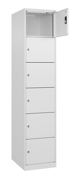 C+P Schließfachschrank Evolo PLUS, 6 Fächer, 1850x400x500mm, 9016/9016, 049000-126 S10020
