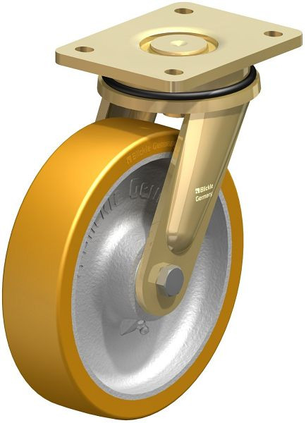 Blickle LS-GTH 200K Stahlgeschweißte Schwerlast-Lenkrolle, schwere Drehkranz-Ausführung, Blickle Extrathane®, Hellbraun, 267286