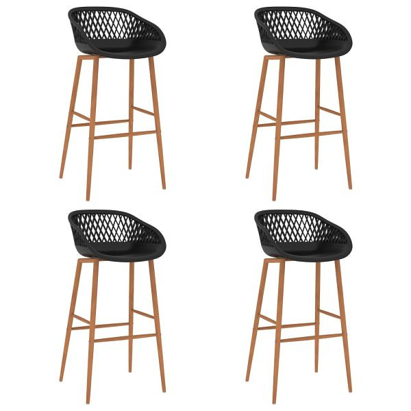 vidaXL Barhocker 4 Stück Schwarz, 248164, 8719883791326