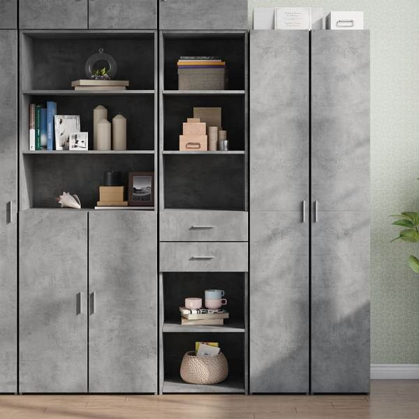 vidaXL Highboard Betongrau 45x42,5x185 cm Holzwerkstoff, 3281451