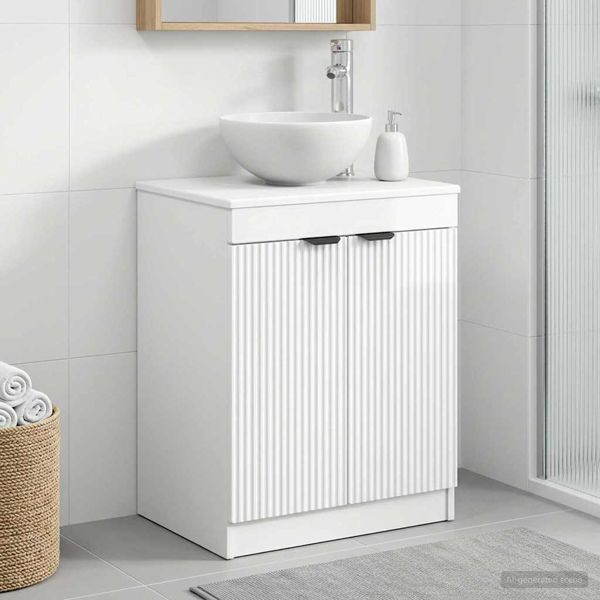 vidaXL Badezimmerschrank Hochglanz Weiß 54 x 41 x 70 cm Holzwerkstoff, 890152