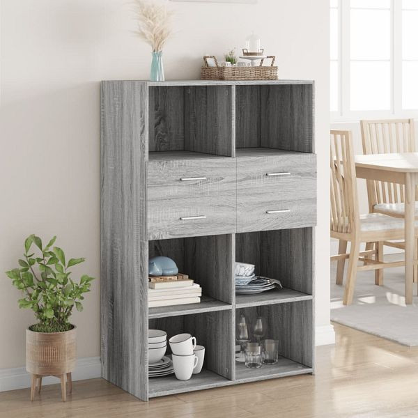 vidaXL Highboard Grau Sonoma 80x42,5x124 cm Holzwerkstoff, 3281390