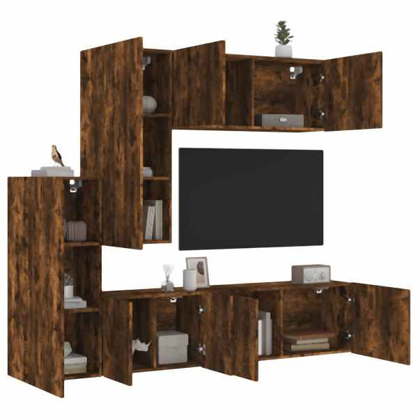 vidaXL 5-tlg. Wohnwand Räuchereiche Holzwerkstoff, 3216493