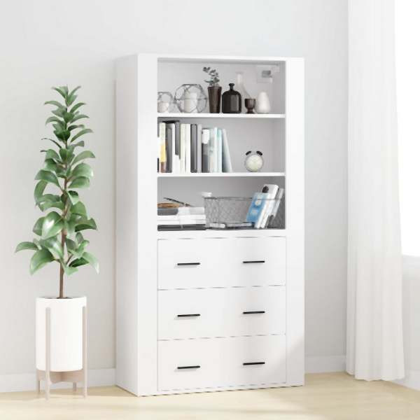 vidaXL Highboard Weiß Holzwerkstoff, 3185391, 8720845823207