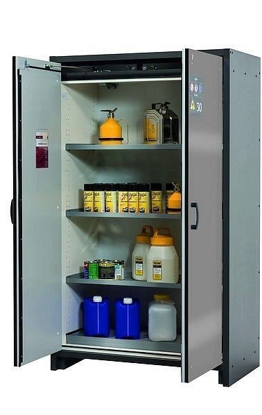 asecos Sicherheitsschrank Q-CLASSIC-30, Q30.195.116 in Silber mit 3x Fachboden (Edelstahl), 31003-069-30008