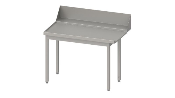 Stalgast Ablauftisch, Korbführung mit Gefälle, ohne Grundboden, 1100x750x880mm, Anbauseite links, Aufkantung: 200mm, verschweißt, VAL11713LA