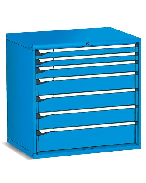 Fami Master Schubladenschrank KEY COMFORT C0, 54x36 Einheiten, mit 7 Schubladen, B 1020 mm T 726 mm H 1000 mm, rubinrot RAL3003, M53A100C010BH1G