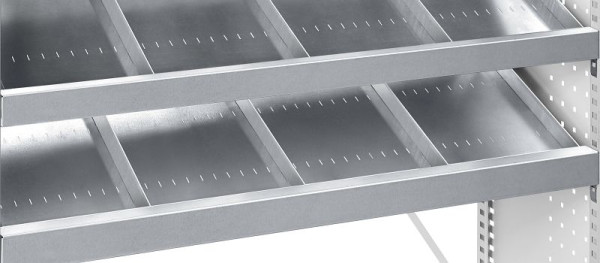 bott verso Kleinteile-Regaldepot mit 5 Trennwänden B x T x H:1150 x 420 x 190 mm, verzinkt, 46003005.51