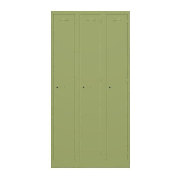 Bisley Garderobenschrank Primary Locker, 3 Abteile, 604 grün, PL3050T1604
