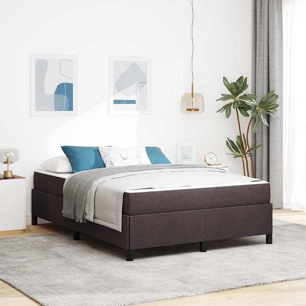 vidaXL Boxspringbett Braun 140 x 200 cm Stoff, Ingenieurholz, 3398867