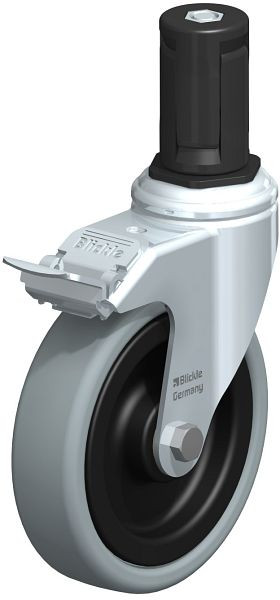 Blickle LKRA-VPA 126K-11-FI-ER15 Apparate-Lenkrolle mit Expander & Feststeller, Vollgummi, Grau, 848395
