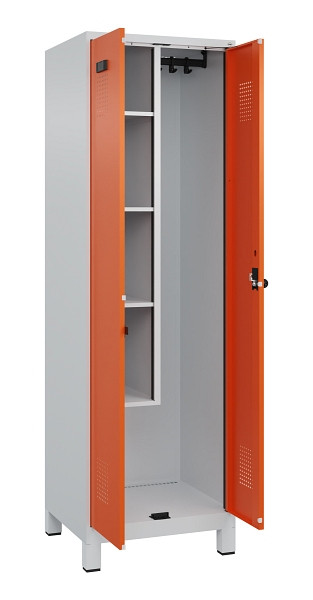 C+P Putzmittel-Spind Evolo PLUS, mit Füßen, 2 Abteile, 1950x600x500mm, 7035/200, Drehriegel, 049110-00 S10002