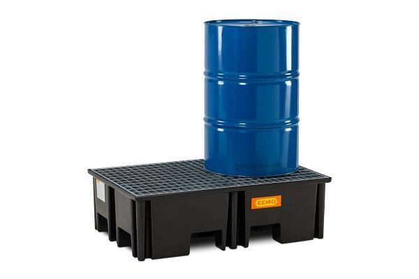 Cemo PE-Palettenauffangwanne 220/2 für 1 Palette 120 x 80, Stahlgitterrost - ohne Zulassung, 11485