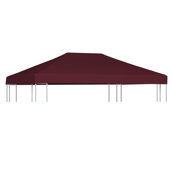 vidaXL Pavillondach 310 g / m² 3x4 m Weinrot, Bordeauxrot, 46624