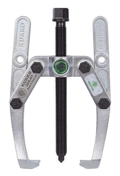 KUKKO 2-armiger Universal Abzieher mit schwenkbaren Haken und verstellbarer Spanntiefe, Spannweite außen: 150 mm, 205-01