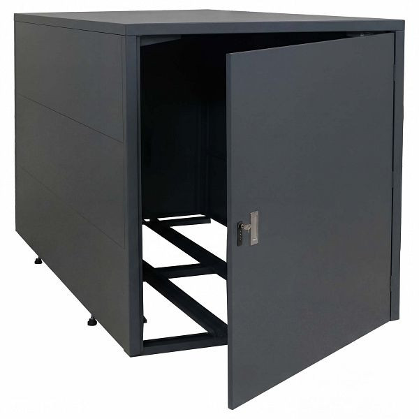 Mendler 2er-Fahrradgarage HWC-P93, Fahrradunterstand Fahrradbox Bikebox, abschließbar verzinkter Stahl 123x113x208cm, anthrazit, 120364+120362+120363