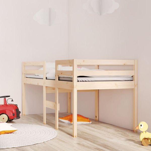 vidaXL Hochbett 90x200 cm Massivholz Kiefer, unbehandelt, 821604