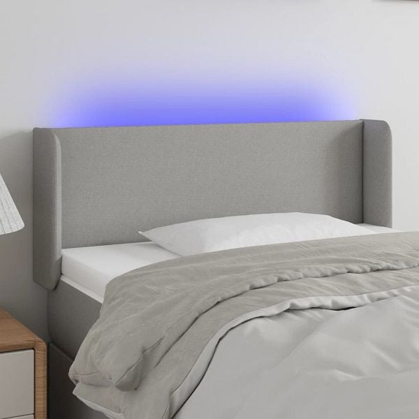 vidaXL LED Kopfteil Hellgrau 83x16x78/88 cm Stoff, 3122930