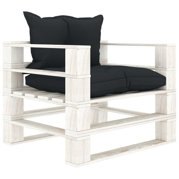 vidaXL Garten-Palettensofa mit Kissen in Anthrazit Holz, 3052372