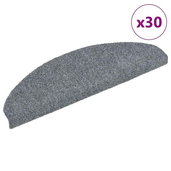 vidaXL Stufenmatten Selbstklebend 30 Stk. Hellgrau 65x21x4 cm, 3365658
