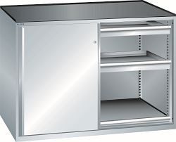 LISTA Schubladenschrank 2x36x27E (BxTxH) 1430x600x1020mm KEY Lock, Lichtgrau 4 Schubladen, Tragkraft Schubladen: 200kg, 2 Auszugböden, 79.427.020