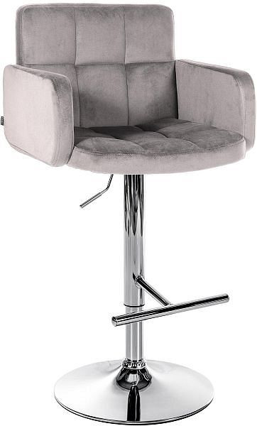 CLP Barhocker Los Angeles Samt chrom, grau, 323103