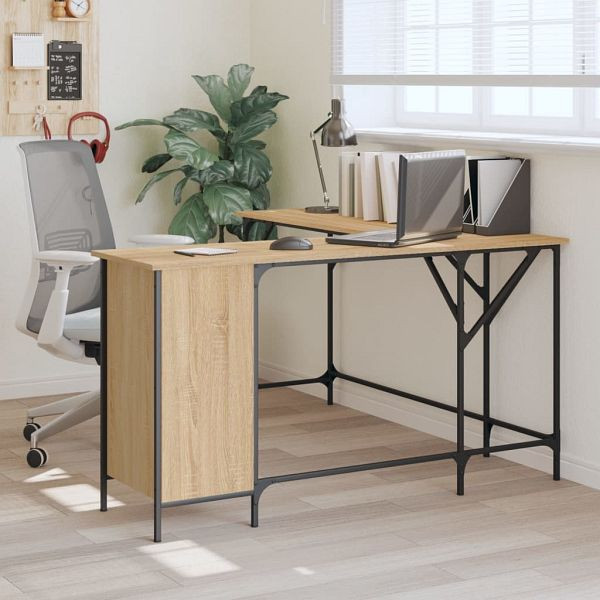 vidaXL Schreibtisch Sonoma-Eiche 141x141x75 cm Holzwerkstoff, 837598