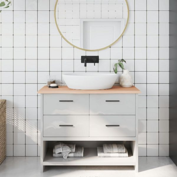 vidaXL Waschtischplatte 100x40x2 cm Massivholz Unbehandelt, 3156032