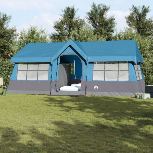 vidaXL Campingzelt mit Fenstern Blau 12-Personen Wasserdicht, 4100701