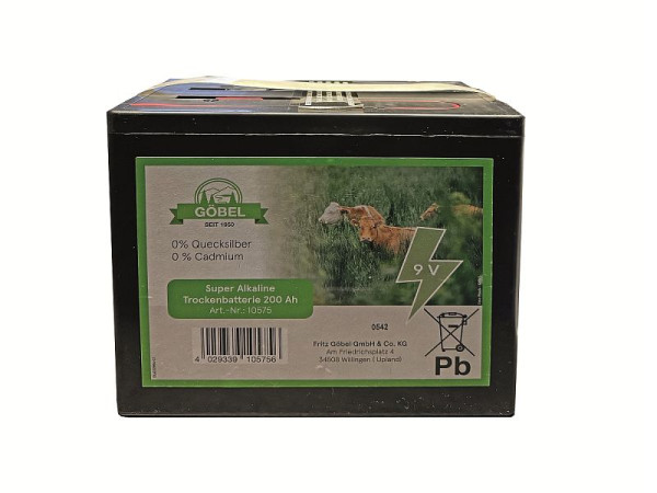 Growi Alkaline Weidezaunbatterie 9 V 210AH, Maße: 190 x 125 x 160 mm, 10020840