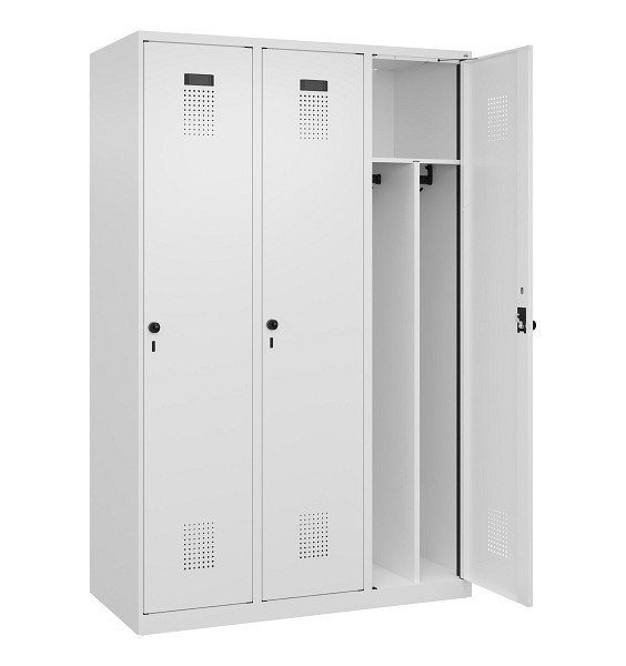 C+P Spind Evolo PLUS, 3 Abteile, 1850x1200x500mm, 9016/9016, Verschluss Drehriegel, 049000-32F S10020