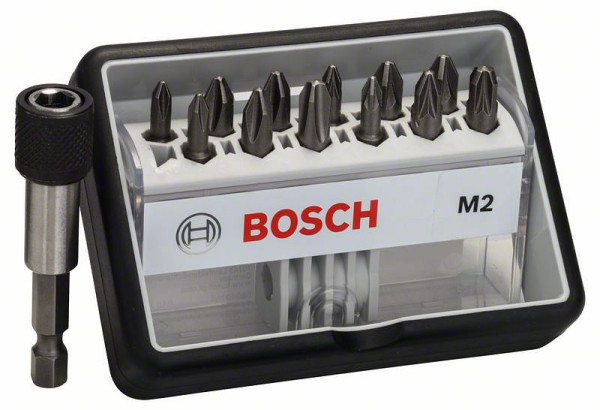 Bosch Schrauberbit-Set Robust Line M Extra-Hart, 12 + 1-teilig, 25mm, PH, PZ, VE: 5 Stück, 2607002564