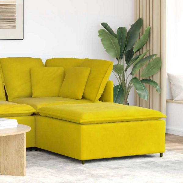 vidaXL Modulares Sofa Fußhocker-Modul Gelb 100x100x48 cm, 4104495