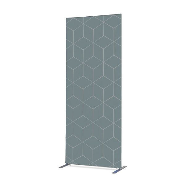 Showdown Displays Textil Raumteiler Deko 100-200 Doppel Hexagon Grau ECO, ZBSLIM100-200-DSI15ECO