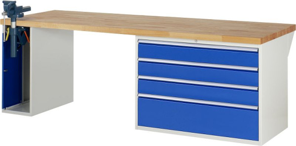 RAU Werkbank Serie 7000 - Modell 7710-2, B2500 x T900 x H890 mm, Systemunterbau B2500 x T850 x H850 mm, 03-7710A2-259B4M.11