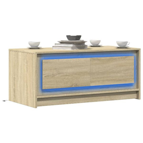vidaXL LED-Couchtisch Sonoma-Eiche Holzwerkstoff, 851986