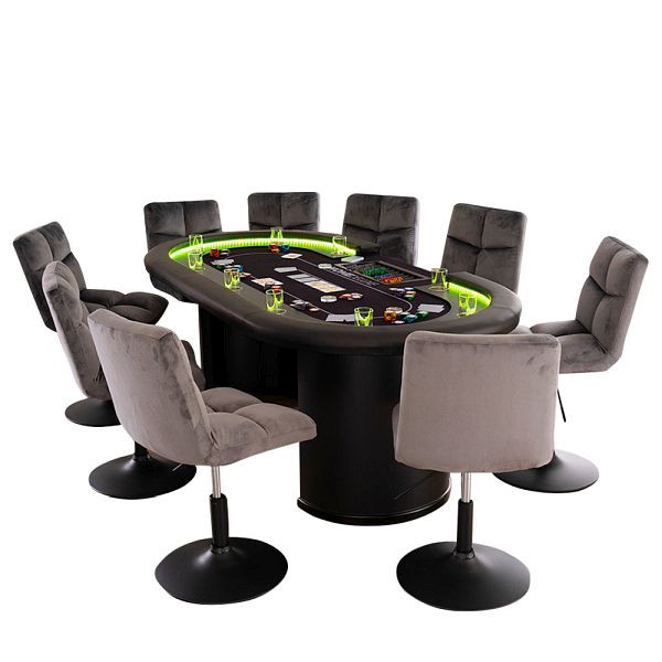 HOME DELUXE Pokertisch inklusive Pokerkoffer und Stühle ALL IN - Tisch & 2 Stühle, 50936