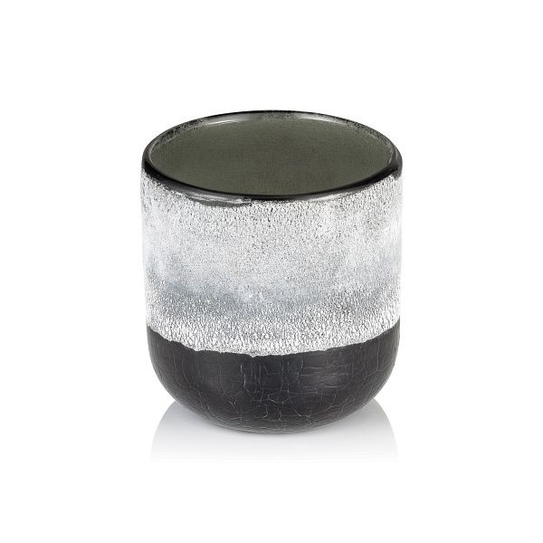 WAS Teelichtglas Frosted Graphite Grey YUYU, Ø 10 cm, Höhe 11 cm, Glas, 4107010