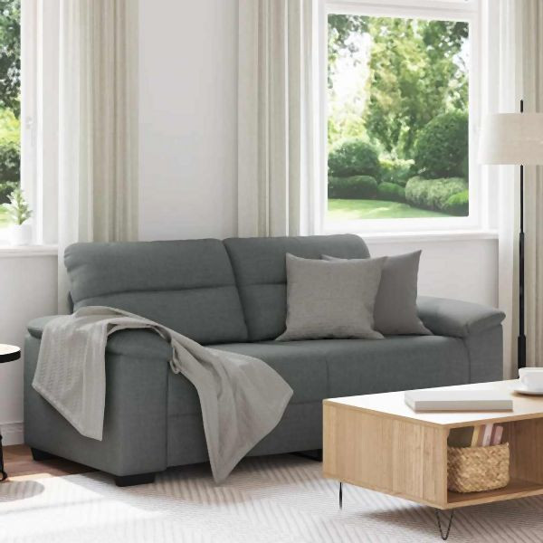 vidaXL 2-Sitzer-Sofa Dunkelgrau 140 cm Abmessung Stoff, 4105308