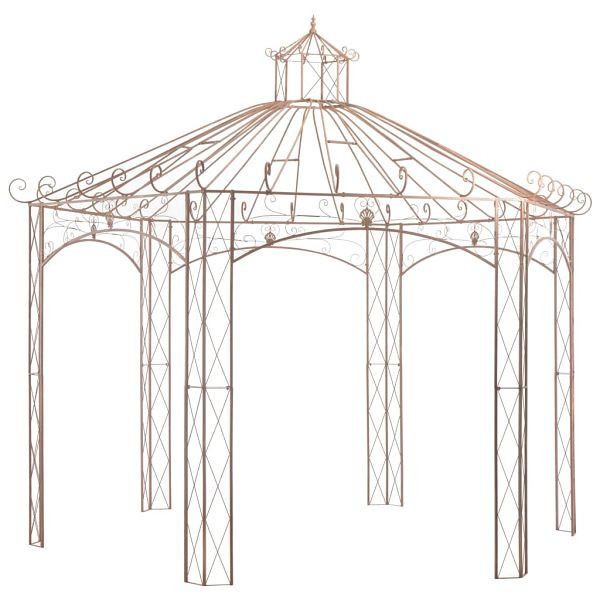 vidaXL Gartenpavillon Antikbraun 4 m Eisen, 45439