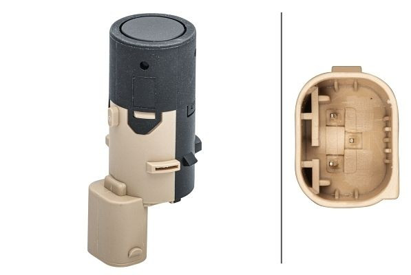 HELLA Sensor, Einparkhilfe, gerade, 3-polig, gesteckt, lackierbar, 6PX 358 141-581