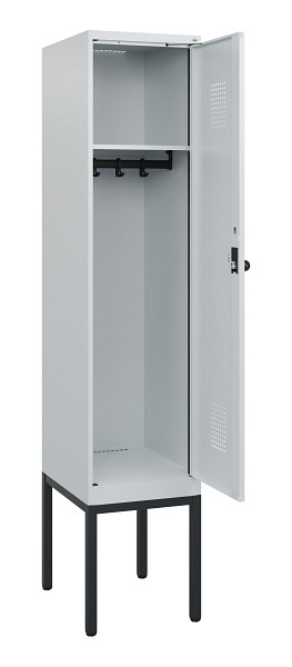 C+P Spind Evolo PLUS, Gestell, 1 Abteil, 1950x400x500mm, 7035/7035, Drehriegel, 0490305-12 S10013