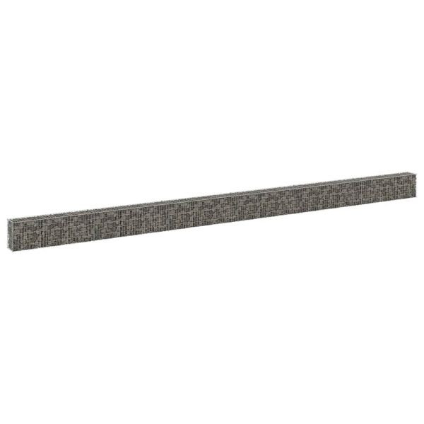 vidaXL Gabionenwand mit Abdeckung Verzinkter Stahl 900x30x50 cm, 147816