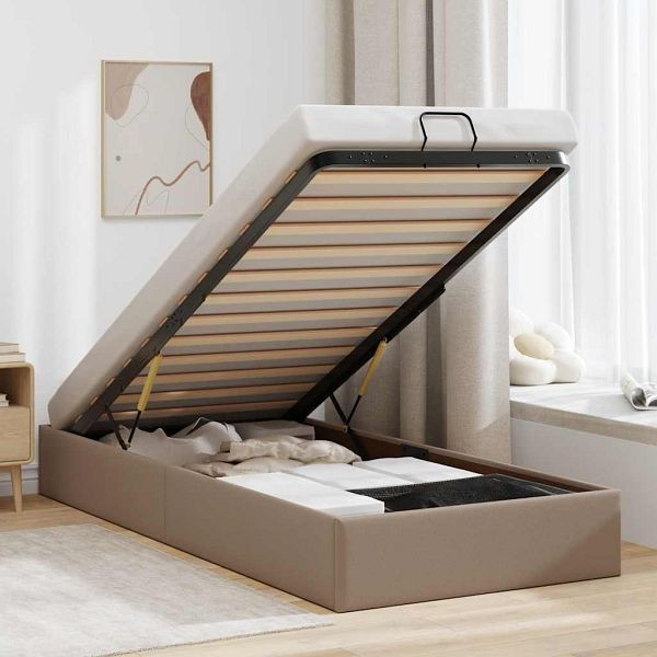 vidaXL Ottoman-Bett ohne Matratze Cappuccino-Braun 90x190cm Kunstleder, 3310778