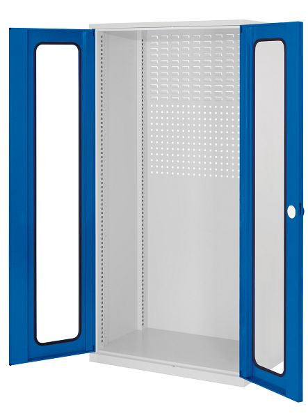 Kappes RasterPlan Schubladenschrank Leergehäuse, 1950 x 1000 x 600 mm, RAL 7035/5010, Modell 30 Sichtfenstertüren, 1460.00.5016