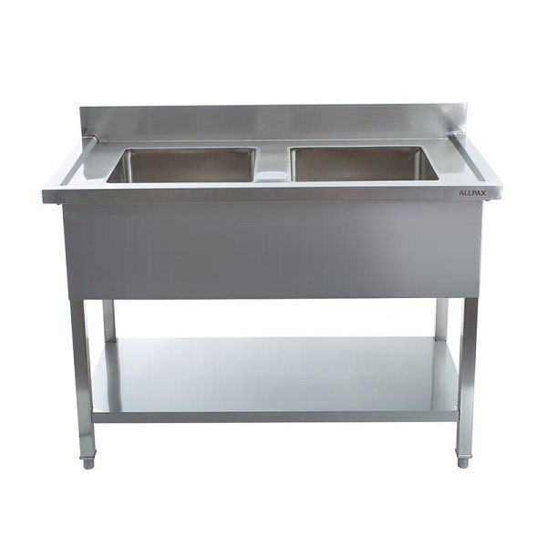 ALLPAX Edelstahl Spültisch 2 Becken 120 x 60 cm, 10022649