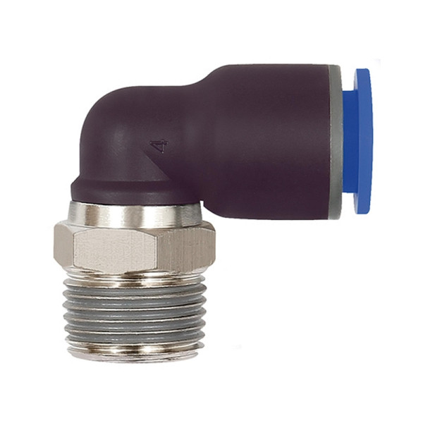 Riegler L-Steckverschraubung »Blaue Serie«, drehbar, R 3/8 außen, Ø 14 mm, 135640